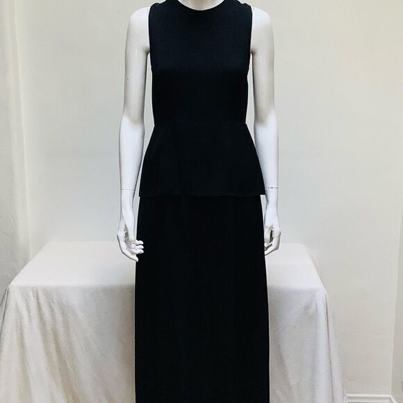 MORGANE LE FAY SILK MAXI SILK DRESS BLACK SMALL - Picture 3 of 9